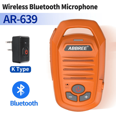 Wireless Bluetooth Walkie Talkie Speaker Mic | Handheld High Power Type C Microphone ar 639 orange