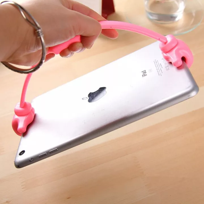 Thumbs Up Cell Phone Holder Retractable Silicone Phone Stand Pink