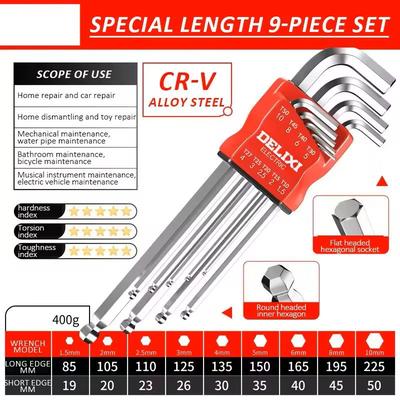 Hex Key Wrench Set With Torque Sleeve For Motorcycles And Bicycles model 1088
