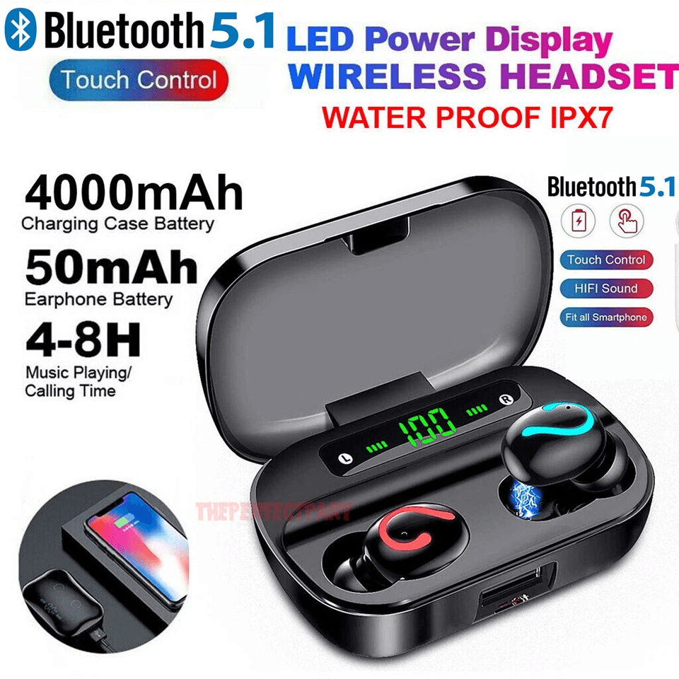 TWS Wireless Earbuds Mini Headset Stereo Headphones IPX7 Waterproof In Ear Earphones TWS Wireless Earbuds Mini Headset Stereo Headphones IPX7 Waterproof In Ear Earphones