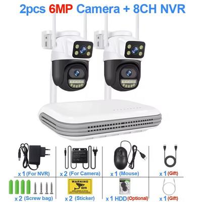 Wireless CCTV Security Camera System With Dual Lens Cameras And 8CH NVR 8ch Nvr + 2 Cam B none
