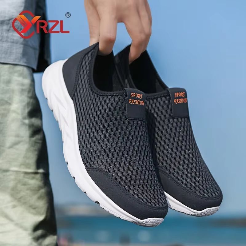 Men Sneakers Lightweight Mesh Walking Shoes Breathable Casual Non Slip Tennis Loafers grey 46