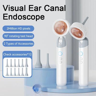 Visual Ear Camera 1.38 IPS Screen Wireless Endoscope 1080P HD Camera For Ear Wax Cleaning, Picture Video Ear Inspection Visual Ear Camera 1.38 IPS Screen Wireless Endoscope 1080P HD Camera For Ear Wax Cleaning, Picture Video Ear Inspection
