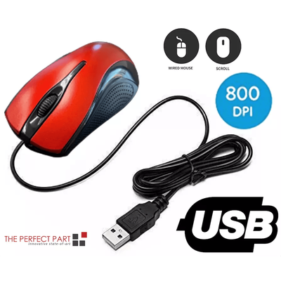 USB 2.0 Optical Wired Mouse With Silent Scroll Wheel For PC Laptop Notebook Desktop Ergonomic Red Mice With 800 DPI USB 2.0 Optical Wired Mouse With Silent Scroll Wheel For PC Laptop Notebook Desktop Ergonomic Red Mice With 800 DPI