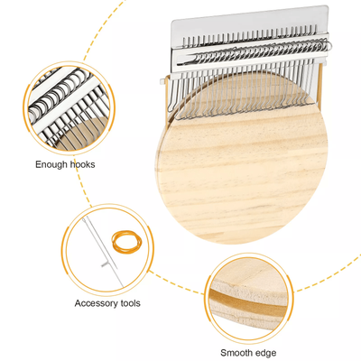 28 Hooks Small Loom Speedweve Darning Tool With Wood Disc Hand Weaving Mending Machine For DIY Sewing, Clothes Repair 28 Hooks Small Loom Speedweve Darning Tool With Wood Disc Hand Weaving Mending Machine For DIY Sewing, Clothes Repair