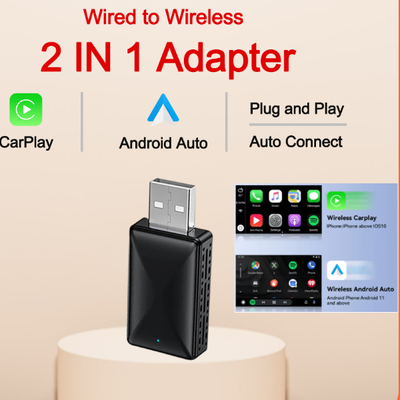 Wireless CarPlay Adapter & Android Auto Dongle Plug & Play USB Converter For OEM Stereo Wireless CarPlay Adapter & Android Auto Dongle Plug & Play USB Converter For OEM Stereo