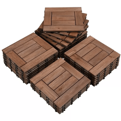 Interlocking Deck Tiles Wood Flooring Solid Wood Brown Patio Tiles For Outdoor, Garden, Balcony, And Terrace Renovation Interlocking Deck Tiles Wood Flooring Solid Wood Brown Patio Tiles For Outdoor, Garden, Balcony, And Terrace Renovation