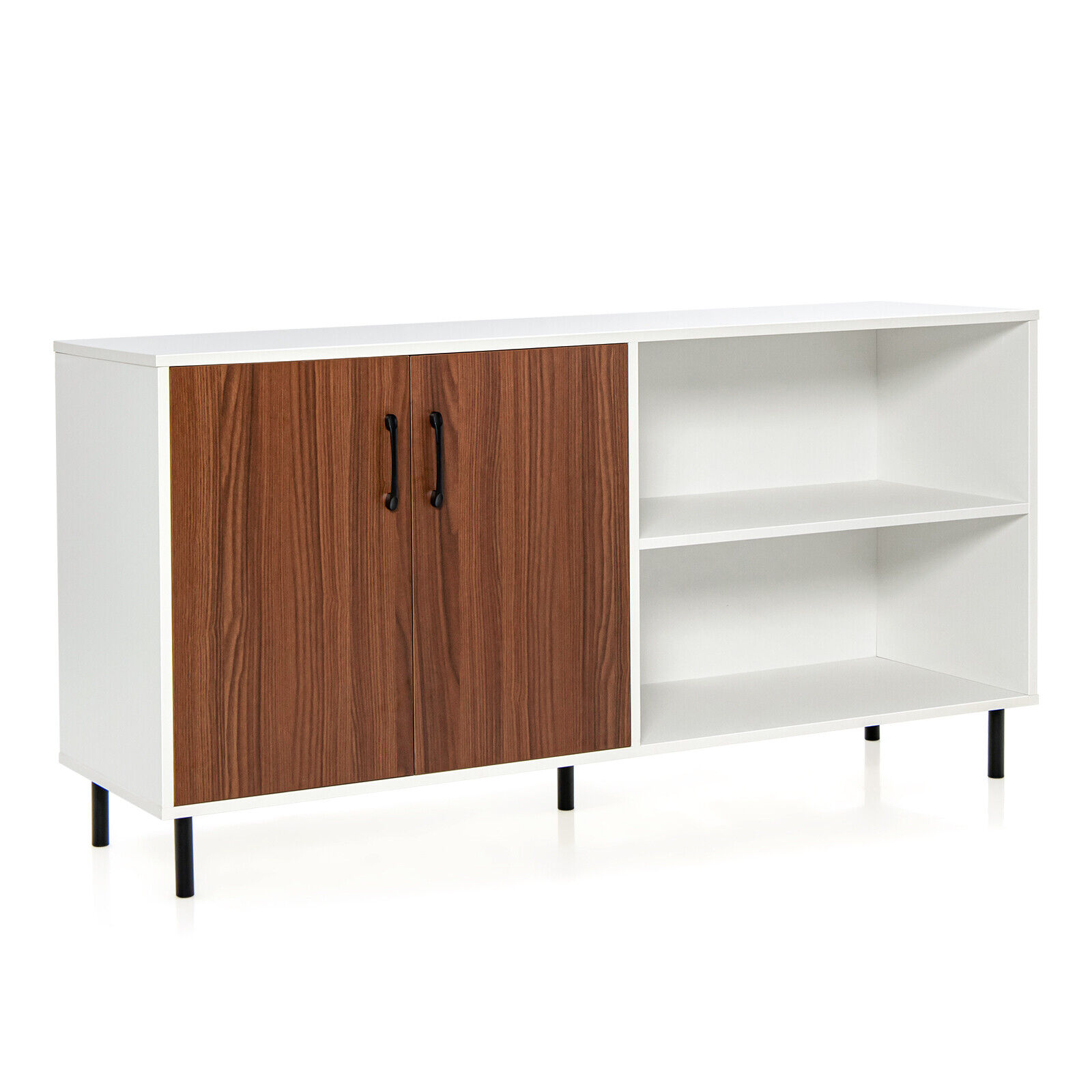 Modern Buffet Sideboard With Doors And Open Compartments, Versatile Storage Cabinet For Dining Room, Living Room Modern Buffet Sideboard With Doors And Open Compartments, Versatile Storage Cabinet For Dining Room, Living Room