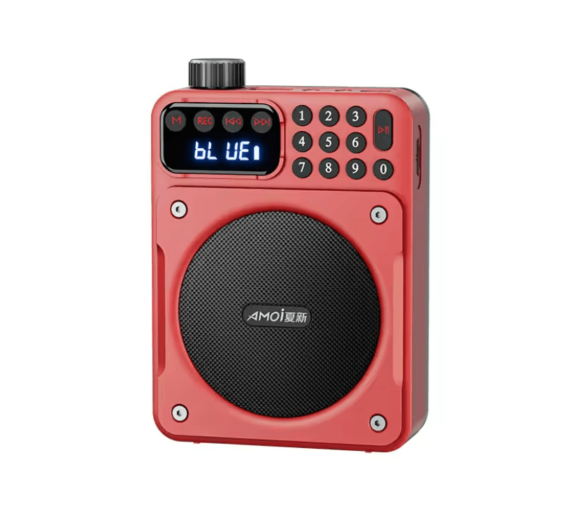 Mini Digital FM Radio Speaker With Bluetooth 5.3 USB TF Card Slot And Voice Amplifier yf 0827 red