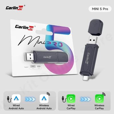 Carlinkit Mini 5 And 5 Pro Wireless Carplay Android Auto Adapter For Car Smart System Upgrade With Bluetooth And WiFi mini 5 Pro