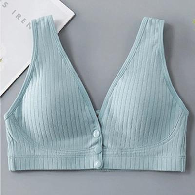 Cotton Nursing Bra For Pregnancy And Breastfeeding Plus Size Bralette With Soft Support m blue