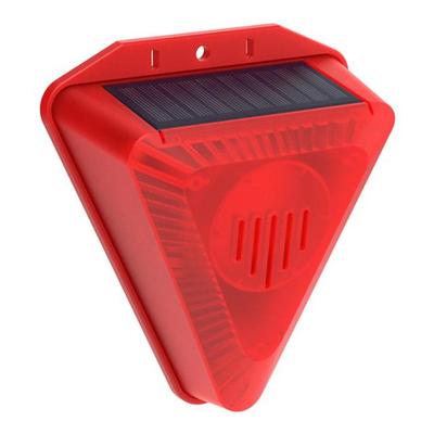 Solar Alarm Lamp Siren, Wireless Motion Sensor Outdoor Waterproof 129dB Alarm Light, Drive Away Wolf & Wild Boar red