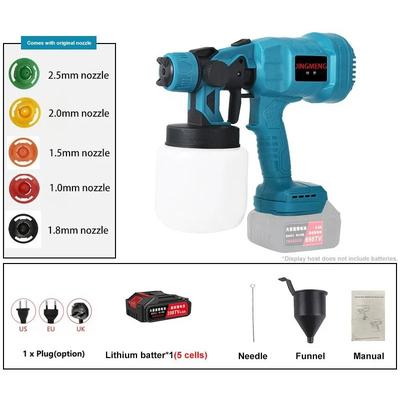 Cordless Electric Paint Sprayer For Home And Auto Projects uk 1 Battery 1 Plug