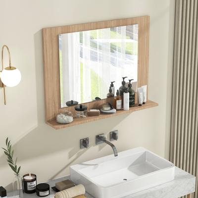 Rectangle Bathroom Mirror With Shelf 23.5 X 17.5 Inch Wood Frame Mirror Wall Mounted Storage & Decorative Mirror Rectangle Bathroom Mirror With Shelf 23.5 X 17.5 Inch Wood Frame Mirror Wall Mounted Storage & Decorative Mirror