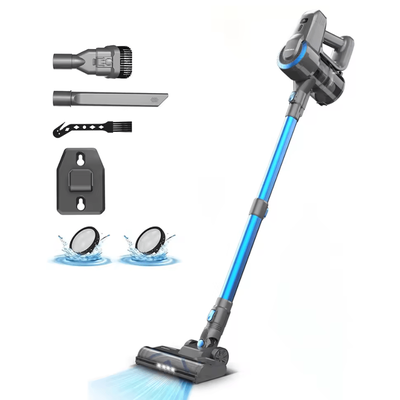 YISORA N300 Cordless Stick Vacuum Cleaner With 20Kpa Suction For Carpet, Hard Floors, And Pet Hair blue