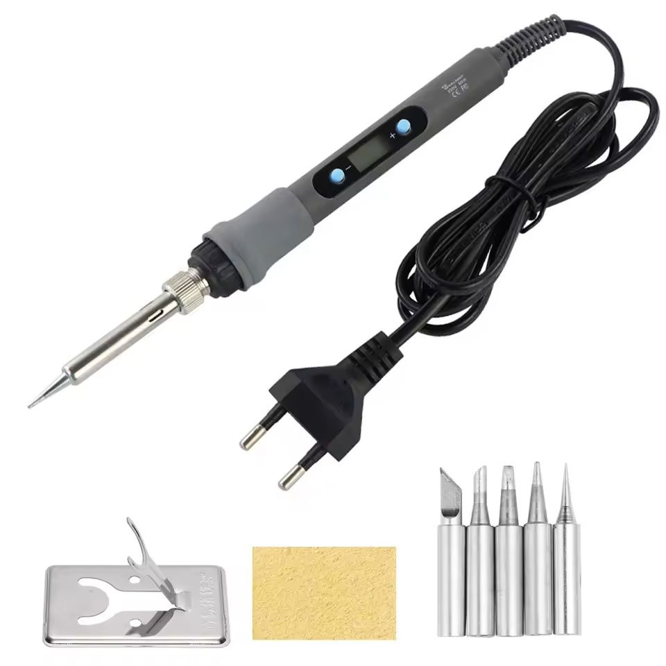 Digital Soldering Iron Kit With Adjustable Temperature And Display For Electronic Repairs 220v Eu Plug 80w Set 2