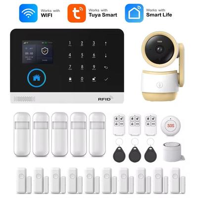 Smart WiFi GSM Home Alarm System With Motion Sensor And App Control For Alexa premium Kit F t56w eu Plug