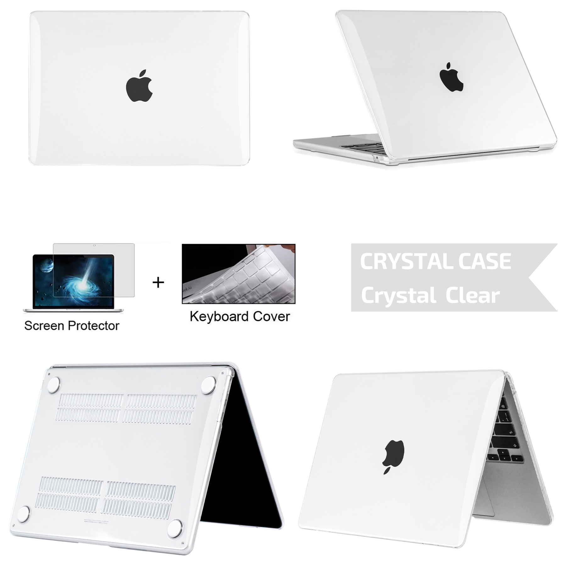Protective Laptop Case For MacBook Air M1 Chip & Pro crystal Clear m2 M3 M4 Air 15 In