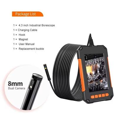 HD Borescope Inspection Camera With 4.3 Inch Screen And Waterproof Probe 8mm Dual Lens 10m