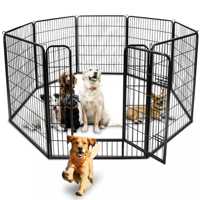 Metal Dog Playpen Pet Fence, Portable Puppy Exercise Pen For Indoor & Outdoor Use, Foldable Panel Heavy Duty Crate Metal Dog Playpen Pet Fence, Portable Puppy Exercise Pen For Indoor & Outdoor Use, Foldable Panel Heavy Duty Crate