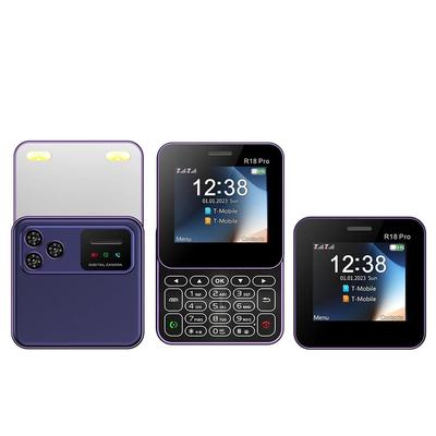 Mini Slider Phone With Rotating Screen Dual SIM Flashlight And Magic Voice Feature purple