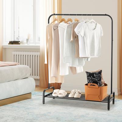 Heavy Duty Clothing Rack With Top Rod & Storage Shelf Sturdy Garment Rack For Closet Organization & Clothes Display Heavy Duty Clothing Rack With Top Rod & Storage Shelf Sturdy Garment Rack For Closet Organization & Clothes Display