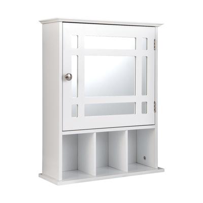 Modern Wall Mounted And Mirrored Bathroom Cabinet, Medicine Storage Cabinet With Adjustable Shelves & Mirror Door Modern Wall Mounted And Mirrored Bathroom Cabinet, Medicine Storage Cabinet With Adjustable Shelves & Mirror Door