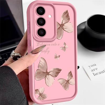 Trendy Gold Butterfly TPU Phone Case Stylish Protective Cover For Samsung Galaxy pink for Samsung A16 5g