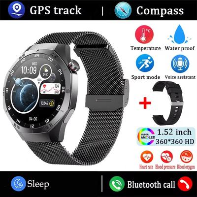 Huawei GT5 Pro Smart Watch For Men AMOLED Display, GPS, Bluetooth Calling & Waterproof Fitness Tracker (2025 Edition) mesh Belt Black