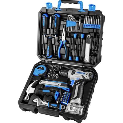Cordless Drill Tool Kit 126 Piece Home Repair Set With Hammer,Pliers &Case Perfect For Furniture Assembly &Small Project Cordless Drill Tool Kit 126 Piece Home Repair Set With Hammer,Pliers &Case Perfect For Furniture Assembly &Small Project