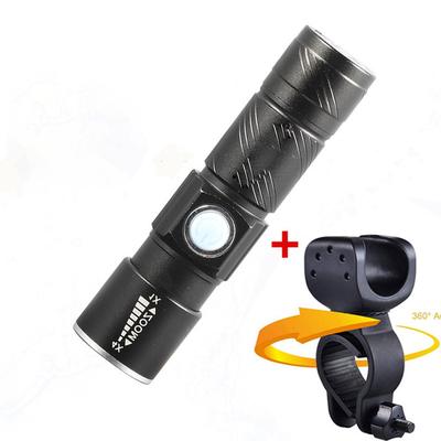 Lumen Bike Light Set USB Rechargeable LED Waterproof Super Bright Zoom Headlight Rear Light For MTB Road Bicycle 2 In 1 Black