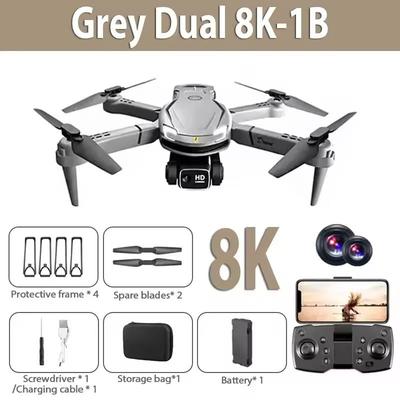 V88 8K Dual Camera Drone With 5G GPS And Remote Control For Aerial Photography gray 8k
