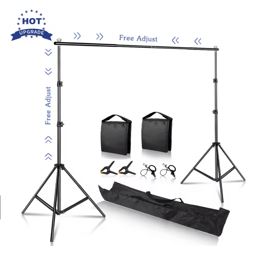 Adjustable Photography Backdrop Stand For Studio And Event Backgrounds With Telescopic Support 2000x2000 telescopic Kit 2