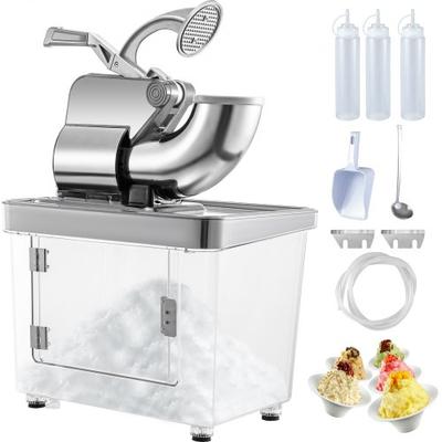 Commercial Ice Crusher, ETL Approved 300W Electric Snow Cone Machine With Dual Blades, Stainless Steel Shaved Ice Maker Commercial Ice Crusher, ETL Approved 300W Electric Snow Cone Machine With Dual Blades, Stainless Steel Shaved Ice Maker