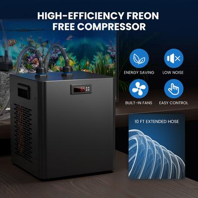 Premium Aquarium Chiller For Hydroponic Systems, Axolotl, Fish & Coral Tanks, Quiet & Efficient Cooling Premium Aquarium Chiller For Hydroponic Systems, Axolotl, Fish & Coral Tanks, Quiet & Efficient Cooling
