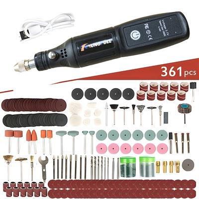 USB Mini Handheld Electric Drill, Dremel Rotary Tool For Jewelry, Woodworking, Glass & Metal Projects with 361pcs