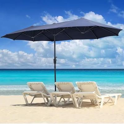 Large Patio Umbrella, Outdoor Double Sided Market Canopy, Extra Large Table Umbrella With Easy Crank For Yard, Garden navy