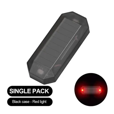 Car Mini LED Solar Power Warning Light Wireless Anti Theft Night Security Simulated Alarm Lamp red