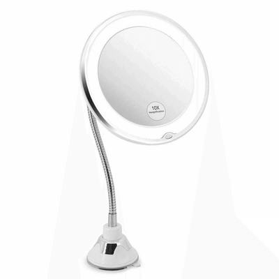 Gooseneck Magnifying Makeup Mirror With LED Light, Adjustable Magnification Bathroom Vanity Mirror For Precise Makeup Gooseneck Magnifying Makeup Mirror With LED Light, Adjustable Magnification Bathroom Vanity Mirror For Precise Makeup