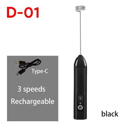 USB Rechargeable Handheld Milk Frother Mini Milk Frother Wand With 3 Speeds, Portable USB Rechargeable Frother For Cof d01 b