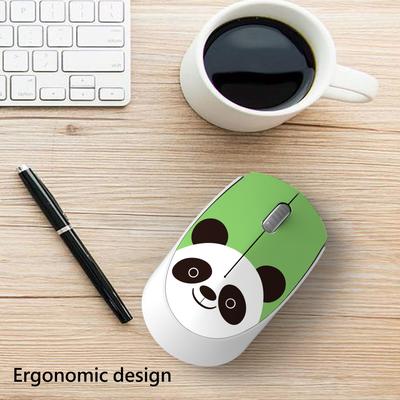 Wireless USB Mini Rechargeable Mouse, Cute Pink Cartoon Mause, Silent Click Ergonomic Optical Mice For Kids Gift panda Mouse