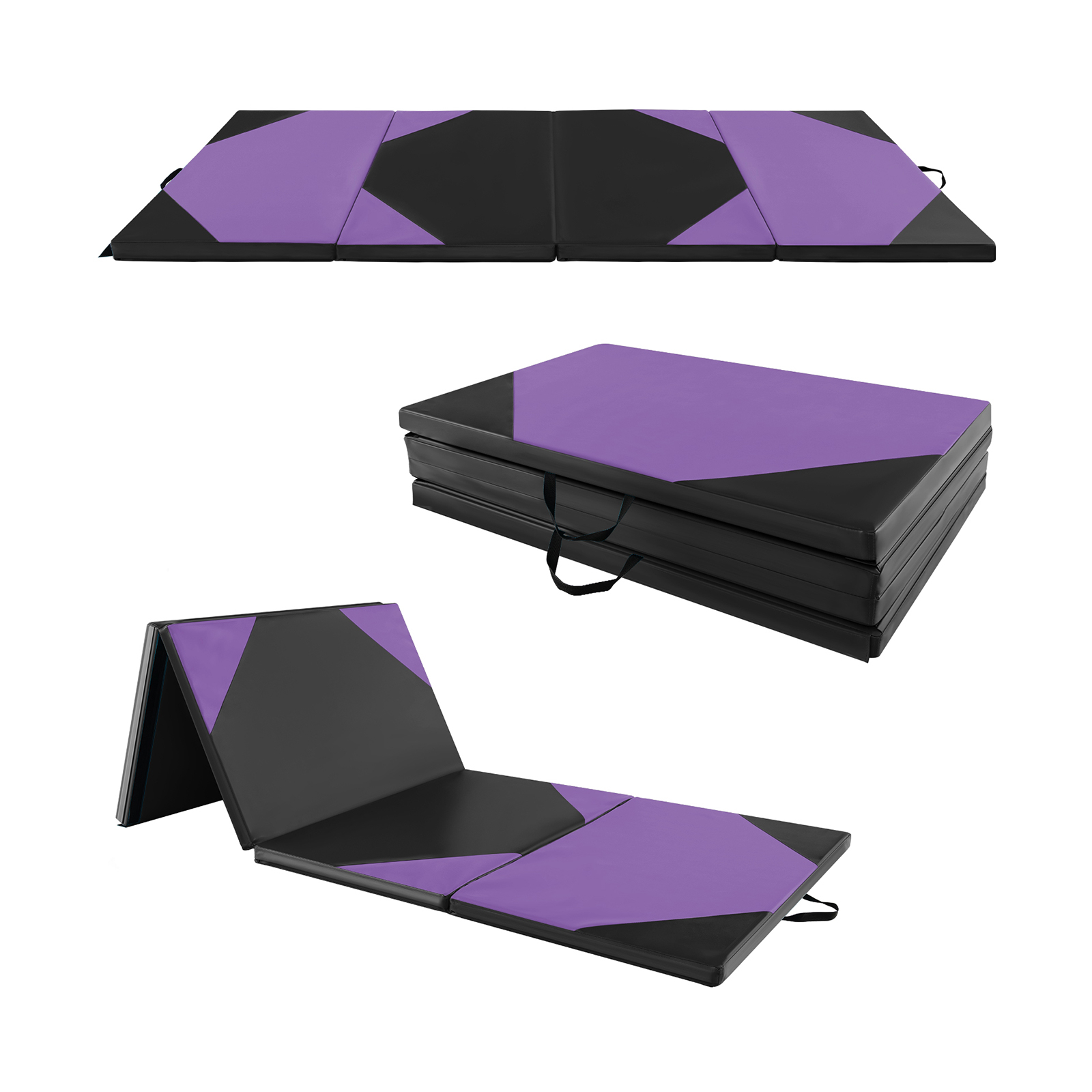 Foldable Gymnastics Exercise Mat With Handles, PU Leather Cover & Hook And Loop Fasteners For Home, Studio & Fitness Foldable Gymnastics Exercise Mat With Handles, PU Leather Cover & Hook And Loop Fasteners For Home, Studio & Fitness