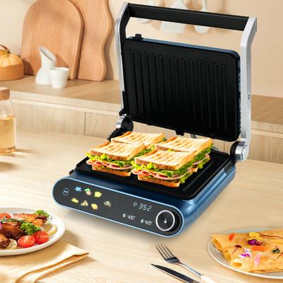 Versatile 1200W Panini Press Grill With LED Display And 7 Grilling Modes, Perfect Indoor Contact Grill For Sandwiches Versatile 1200W Panini Press Grill With LED Display And 7 Grilling Modes, Perfect Indoor Contact Grill For Sandwiches