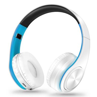 Gold Wireless Bluetooth Headphones For Men Gift, Stereo Headset With Built in MIC & 3.5mm AUX Jack For IPhone Samsung white Blue