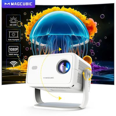 Magcubic Native 360 Projector With Auto Keystone & Focus Air Mouse, Portable Outdoor Android Cinematic Experience Magcubic Native 360 Projector With Auto Keystone & Focus Air Mouse, Portable Outdoor Android Cinematic Experience