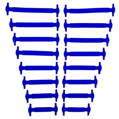 No Tie Shoelaces 16pcs lot Silicone Elastic Laces, Creative Rubber Lazy Shoelaces For Sneakers, Sports Shoes, Kids blue 120cm