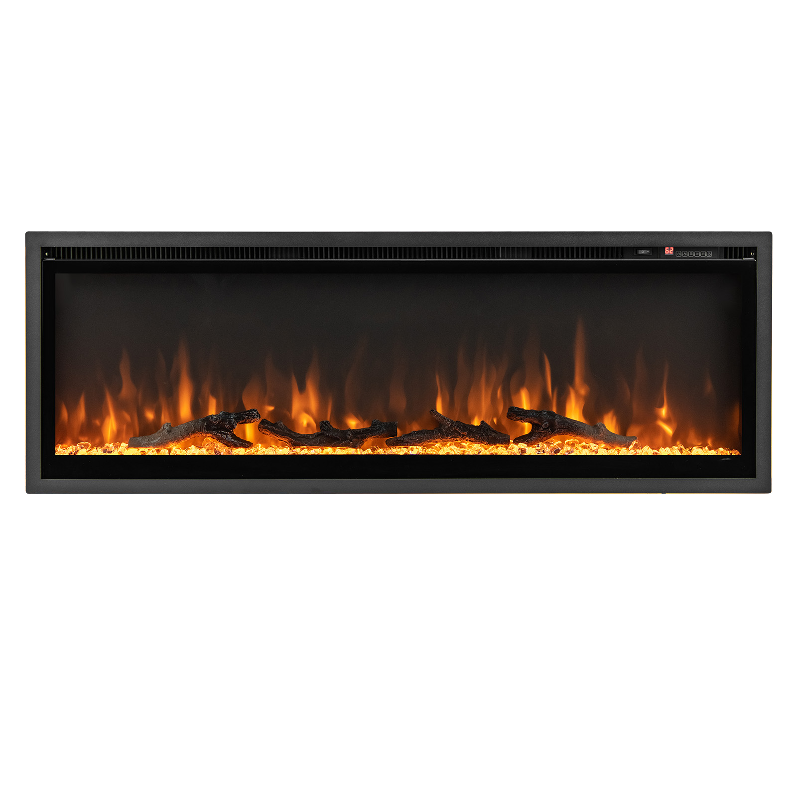 Electric Fireplace In Wall Recessed With Remote, Adjustable Flame Color & Brightness, Freestanding Heater For Home Electric Fireplace In Wall Recessed With Remote, Adjustable Flame Color & Brightness, Freestanding Heater For Home