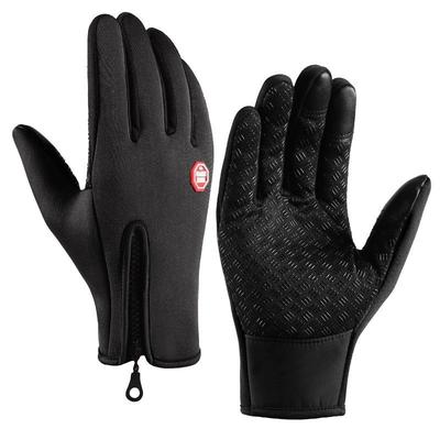 Winter Gloves For Men Waterproof Windproof Cold Weather Gloves Touchscreen Zipper Gloves For Snowboard Motorcycle black xl