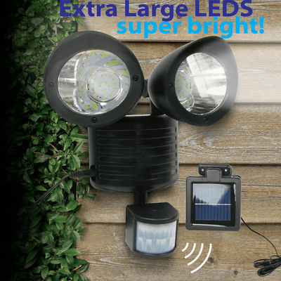 LED Dual Security Detector Solar Spot Light Motion Sensor Outdoor Floodlight With Adjustable Heads 5M Cable. LED Dual Security Detector Solar Spot Light Motion Sensor Outdoor Floodlight With Adjustable Heads 5M Cable.