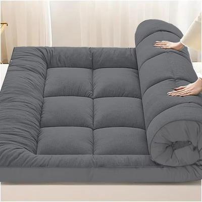 Luxury Extra Thick Mattress Pad For Queen & King Beds 1000GSM Quilted Topper With Deep Pocket Soft & Breathable gray twin 39x75inch
